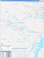 Prince WilliamCounty, VA Wall Map Color Cast Style 2024